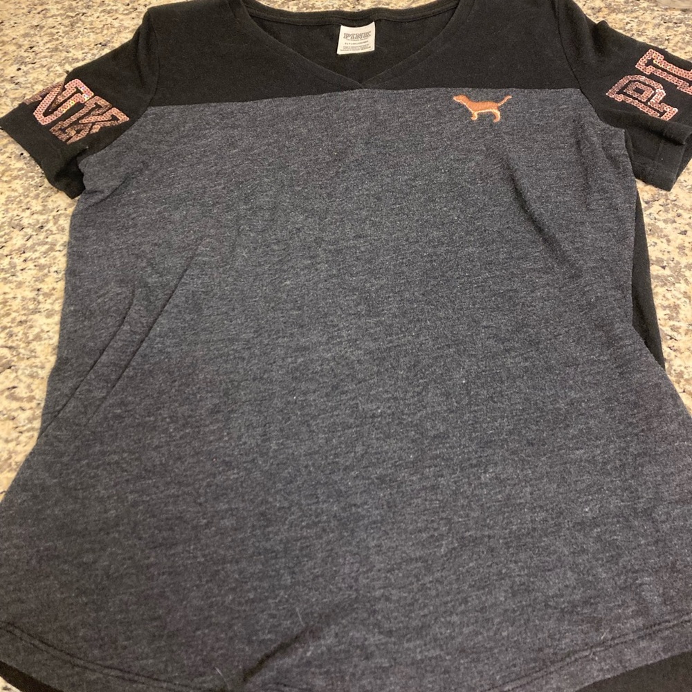 Victoria’s Secret PINK rose gold sequin top size small.